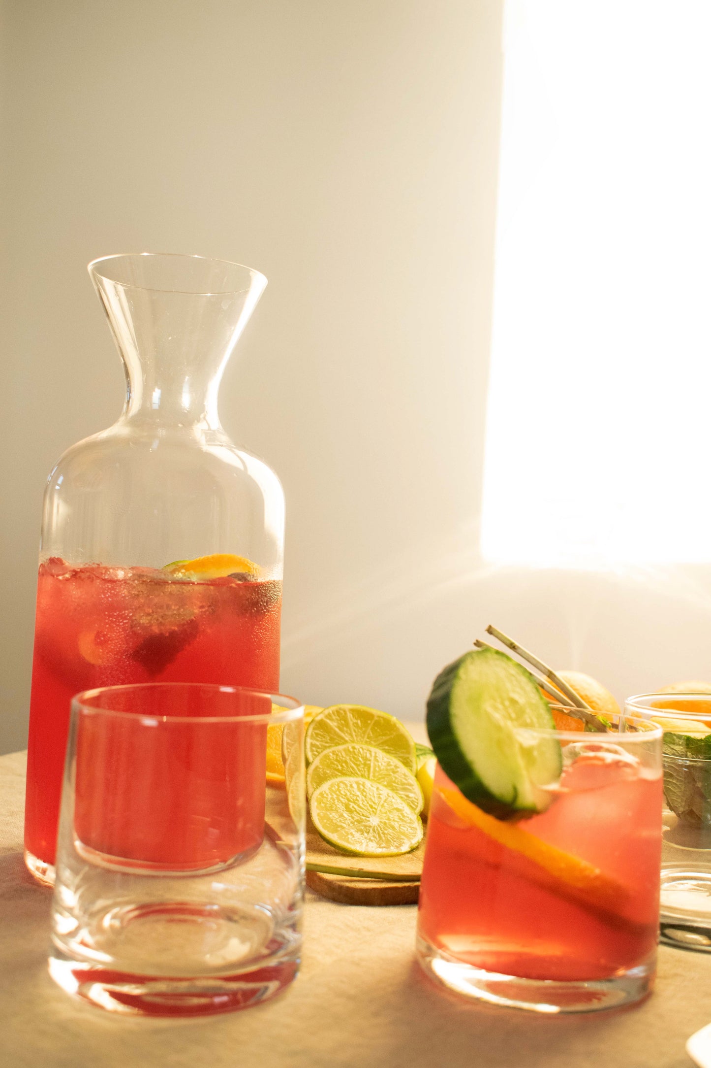 LAGOON Clear Glass Carafe & Tumbler Set 1L